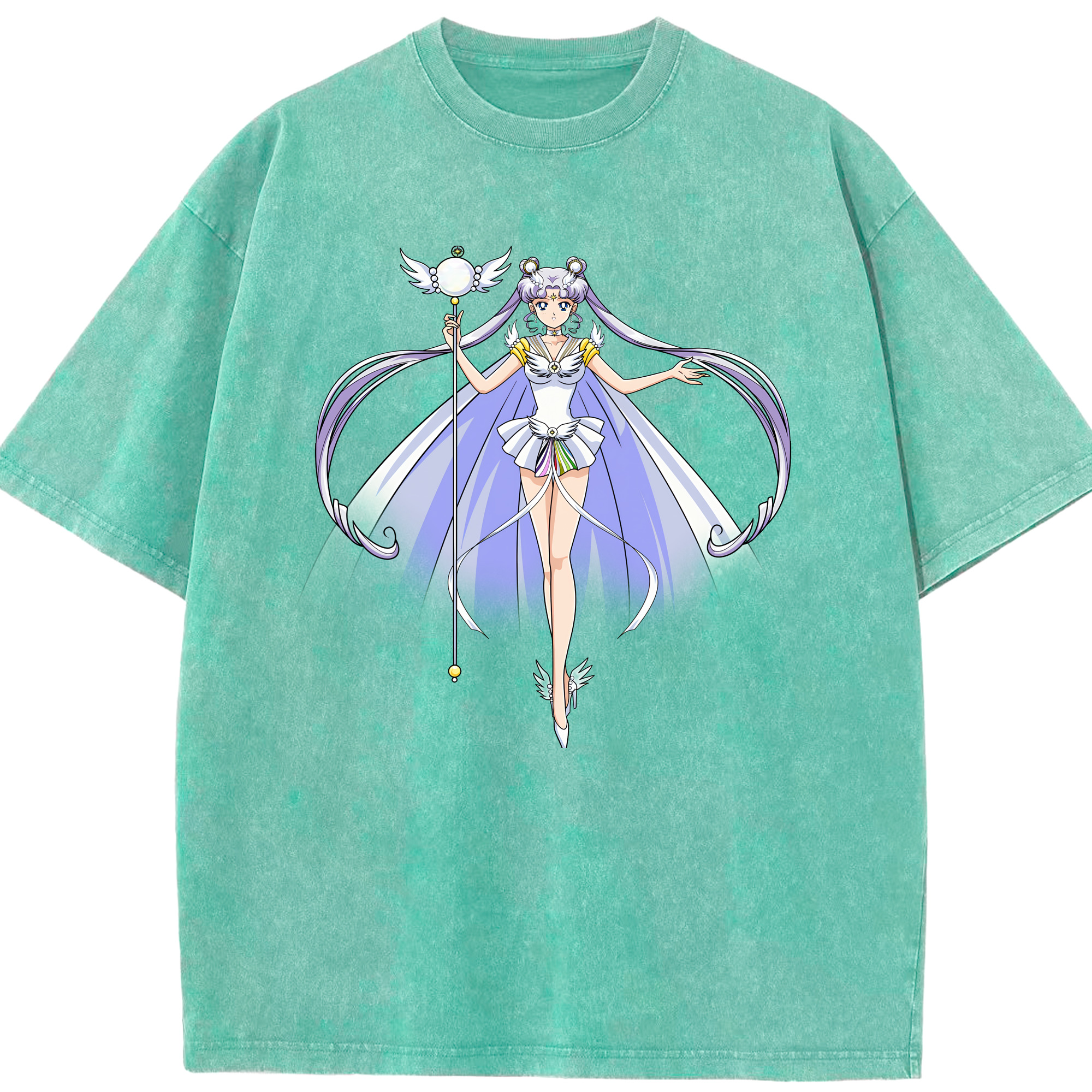 （画像用） 美少女戦士セーラームーン 月野 うさぎ つきの うさぎ Sailor Moon Tsukino Usagi 綿100% ヴィンテージ風 半袖Tシャツ（フロントプリント）